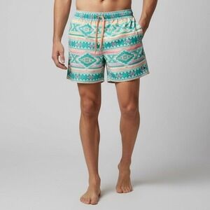 NWT Chubbies Swim Trunks Mens 3XL XXXL Lined Shorts 7" Inseam Aztec Pastel Print